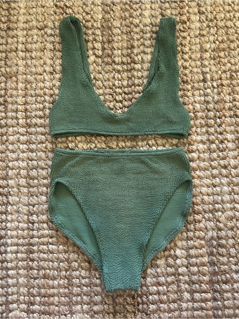 Youswim Green Textured High-Waist Bikini